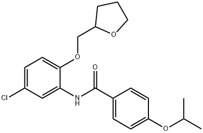 N-[5-chloro-2-(oxolan-2-ylmethoxy)phenyl]-4-propan-2-yloxybenzamide Struktur