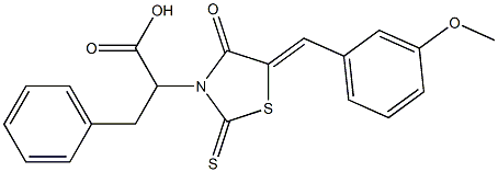 (Z)-2-(5-(3-methoxybenzylidene)-4-oxo-2-thioxothiazolidin-3-yl)-3-phenylpropanoic acid Struktur