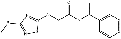 2-[(3-methylsulfanyl-1,2,4-thiadiazol-5-yl)sulfanyl]-N-(1-phenylethyl)acetamide Struktur