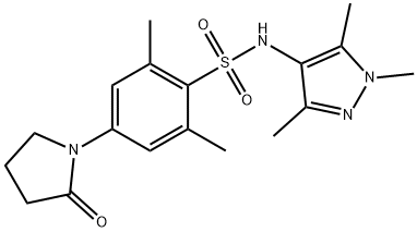 2,6-dimethyl-4-(2-oxopyrrolidin-1-yl)-N-(1,3,5-trimethylpyrazol-4-yl)benzenesulfonamide Struktur