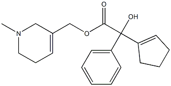 Benzeneacetic acid, a-1-cyclopenten-1-yl-a-hydroxy-,(1,2,5,6-tetrahydro-1-methyl-3-pyridinyl)methyl ester Struktur