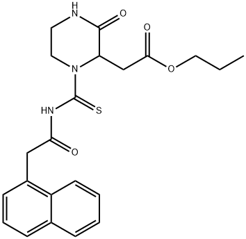 propyl (1-{[(1-naphthylacetyl)amino]carbonothioyl}-3-oxo-2-piperazinyl)acetate Struktur