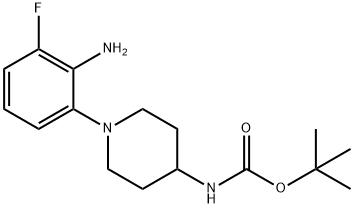 tert-Butyl 1-(2-amino-3-fluorophenyl)piperidin-4-ylcarbamate Struktur