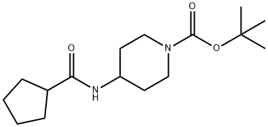 tert-Butyl 4-(cyclopentanecarbonylamino)piperidine-1-carboxylate Struktur