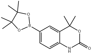 4,4-Dimethyl-6-(4,4,5,5-tetramethyl-1,3,2-dioxaborolan-2-yl)-1H-benzo[d][1,3]oxazin-2(4H)-one Struktur