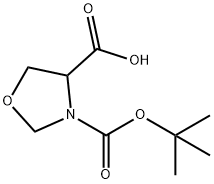 N-Boc-RS-4-Oxazolidinecarboxylic acid Struktur