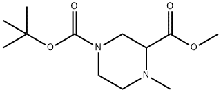 1-(tert-butyl) 3-methyl 4-methylpiperazine-1,3-dicarboxylate Struktur