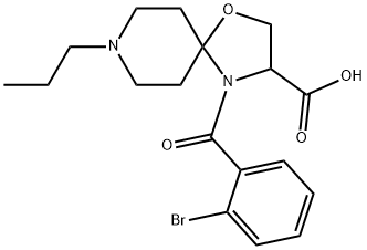 4-(2-bromobenzoyl)-8-propyl-1-oxa-4,8-diazaspiro[4.5]decane-3-carboxylic acid Struktur