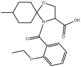 4-(2-ethoxybenzoyl)-8-methyl-1-oxa-4-azaspiro[4.5]decane-3-carboxylic acid Struktur