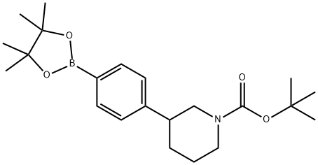 tert-butyl 3-(4-(4,4,5,5-tetramethyl-1,3,2-dioxaborolan-2-yl)phenyl)piperidine-1-carboxylate Struktur