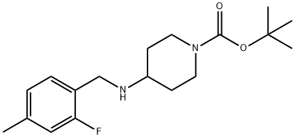 tert-Butyl 4-(2-fluoro-4-methylbenzylamino)piperidine-1-carboxylate Struktur