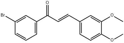 (2E)-1-(3-bromophenyl)-3-(3,4-dimethoxyphenyl)prop-2-en-1-one Struktur