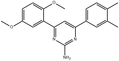 4-(2,5-dimethoxyphenyl)-6-(3,4-dimethylphenyl)pyrimidin-2-amine Struktur