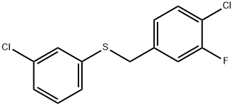 (4-CHLORO-3-FLUOROBENZYL)(3-CHLOROPHENYL)SULFANE Struktur