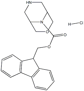 (9H-fluoren-9-yl)methyl 3-oxa-7,9-diazabicyclo[3.3.1]nonane-9-carboxylate hydrochloride Struktur