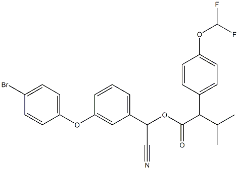 Benzeneacetic acid,4-(difluoromethoxy)-a-(1-methylethyl)-, [3-(4-bromophenoxy)phenyl]cyanomethyl ester Struktur