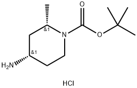 tert-butyl cis-4-amino-2-methyl-1-piperidinecarboxylate hydrochloride Struktur