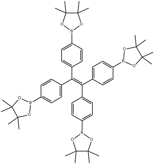 1,1,2,2-tetrakis(4-(4,4,5,5-tetramethyl-1,3,2-dioxaborolan-2-yl)phenyl)ethene Struktur