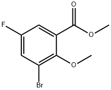 3-Bromo-5-fluoro-2-methoxy-benzoic acid methyl ester Struktur