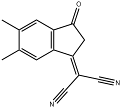 Propanedinitrile, 2-(2,3-dihydro-5,6-dimethyl-3-oxo-1H-inden-1-ylidene)- Struktur