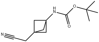 tert-butyl (3-(cyanomethyl)bicyclo[1.1.1]pentan-1-yl)carbamate Struktur