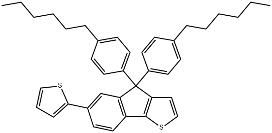 4,4-bis(4-hexylphenyl)-6-(thiophen-2-yl)-4H-indeno[1,2-b]thiophene Struktur