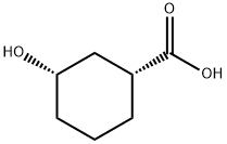 Cyclohexanecarboxylic acid, 3-hydroxy-, (1R,3S)- Struktur