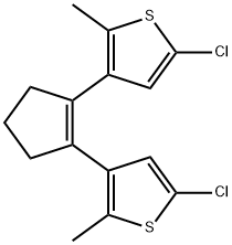 1,2-Bis-(2-chloro-5-methylthien-4-yl)-cyclopentene Struktur