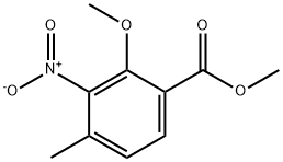 2-Methoxy-4-methyl-3-nitro-benzoic acid methyl ester Struktur