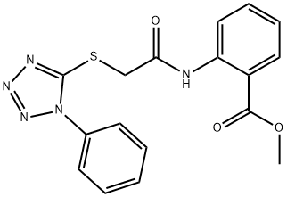 methyl 2-({[(1-phenyl-1H-tetraazol-5-yl)sulfanyl]acetyl}amino)benzoate Struktur