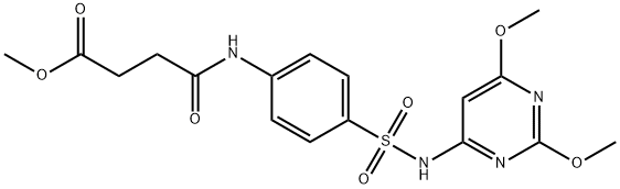 methyl 4-[(4-{[(2,6-dimethoxy-4-pyrimidinyl)amino]sulfonyl}phenyl)amino]-4-oxobutanoate Struktur