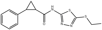 N-[5-(ethylsulfanyl)-1,3,4-thiadiazol-2-yl]-2-phenylcyclopropanecarboxamide Struktur