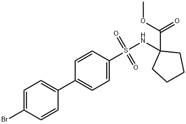 methyl 1-{4-bromo-[1,1-biphenyl]-4-sulfonamido}cyclopentane-1-carboxylate Struktur