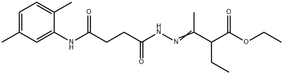 ethyl 3-({4-[(2,5-dimethylphenyl)amino]-4-oxobutanoyl}hydrazono)-2-ethylbutanoate Struktur