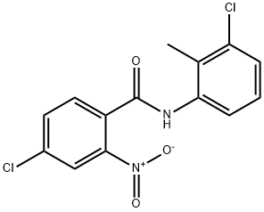 4-chloro-N-(3-chloro-2-methylphenyl)-2-nitrobenzamide Struktur