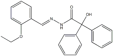 N'-[(E)-(2-ethoxyphenyl)methylidene]-2-hydroxy-2,2-diphenylacetohydrazide Struktur