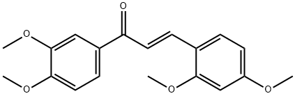 (2E)-3-(2,4-dimethoxyphenyl)-1-(3,4-dimethoxyphenyl)prop-2-en-1-one Struktur