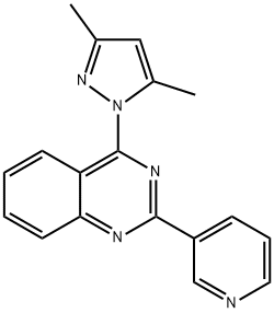 4-(3,5-dimethyl-1H-pyrazol-1-yl)-2-(pyridin-3-yl)quinazoline Struktur