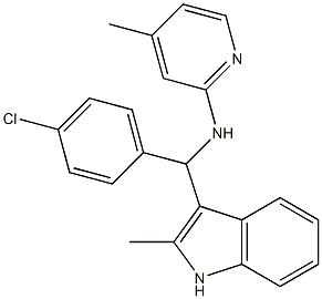 N-((4-chlorophenyl)(2-methyl-1H-indol-3-yl)methyl)-4-methylpyridin-2-amine Struktur