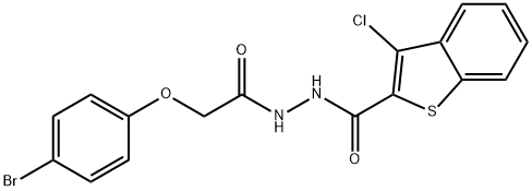 N'-[(4-bromophenoxy)acetyl]-3-chloro-1-benzothiophene-2-carbohydrazide Struktur