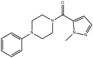 1-[(1-methyl-1H-pyrazol-5-yl)carbonyl]-4-phenylpiperazine Struktur