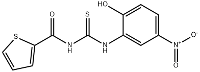 N-{[(2-hydroxy-5-nitrophenyl)amino]carbonothioyl}-2-thiophenecarboxamide Struktur