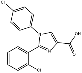 1-(4-Chloro-phenyl)-2-(2-chloro-phenyl)-1H-imidazole-4-carboxylic acid Struktur