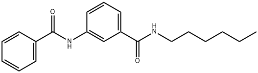 N-hexyl-3-[(phenylcarbonyl)amino]benzamide Struktur