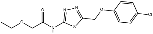 N-{5-[(4-chlorophenoxy)methyl]-1,3,4-thiadiazol-2-yl}-2-ethoxyacetamide Struktur