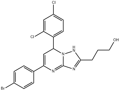 3-(5-(4-bromophenyl)-7-(2,4-dichlorophenyl)-4,7-dihydro-[1,2,4]triazolo[1,5-a]pyrimidin-2-yl)propan-1-ol Struktur