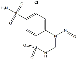 2H-1,2,4-Benzothiadiazine-7-sulfonamide,6-chloro-3,4-dihydro-4-nitroso-, 1,1-dioxide Struktur