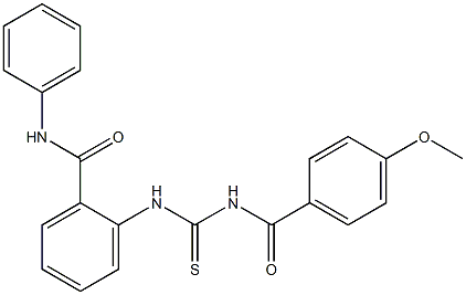 2-({[(4-methoxybenzoyl)amino]carbonothioyl}amino)-N-phenylbenzamide Struktur