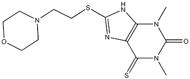 2H-Purin-2-one,1,3,6,9-tetrahydro-1,3-dimethyl-8-[[2-(4-morpholinyl)ethyl]thio]-6-thioxo- Struktur