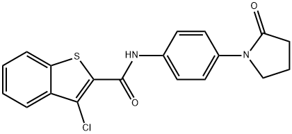 3-chloro-N-[4-(2-oxopyrrolidin-1-yl)phenyl]-1-benzothiophene-2-carboxamide Struktur